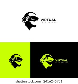 virtual reality logo vector design