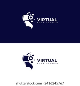 virtual reality logo vector design