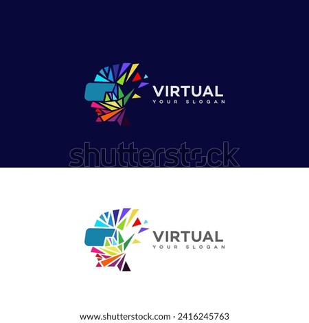 virtual reality logo vector design