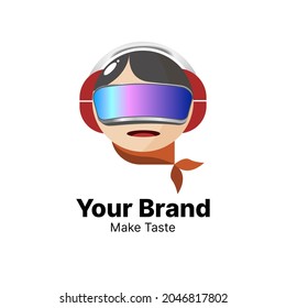 Virtual Reality Logo. VR Kid Logo design. 
