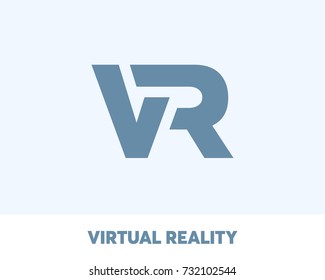 Virtual Reality Logo, Web Icon, Modern Entertainment, Vector Illustration