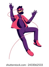 hombre de realidad virtual con ilustración de gafas