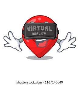 Virtual reality map pointer navigation pin mascot cartoon Virtual reality map pointer navigation pin mascot cartoon