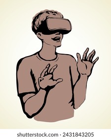 Virtual reality mask. Vector drawing