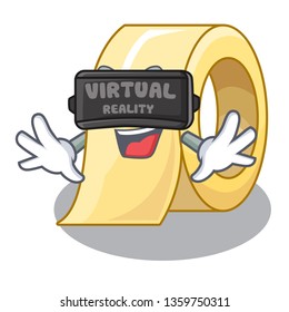 Virtual reality masking tape isolated with the mascot