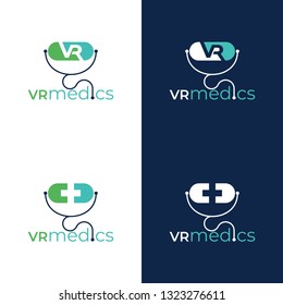 virtual reality, medical logo template