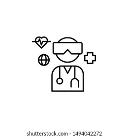 Virtual reality, medicine icon. Element of medicine technology icon