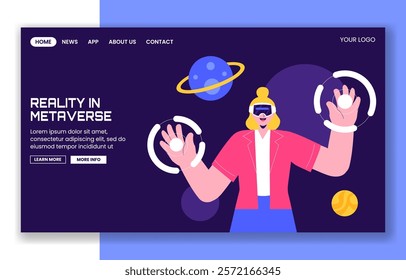 Virtual Reality and Metaverse Concept Social Media Landing Page Templates