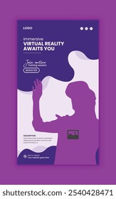 Virtual Reality Metaverse Event Online Training Social Media Post or VR Workshop Online Post Design, VR 3D Game Online Training Session Web Post Template, VR Playground Schedule Social Media Template