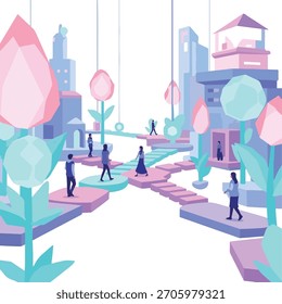 Virtual Reality Metaverse Platform Illustration