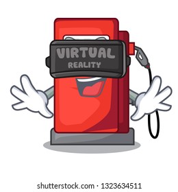 Virtual reality miniature gosoline pumps in cartoon shape