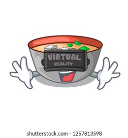 Virtual reality miso soup bowl on table character
