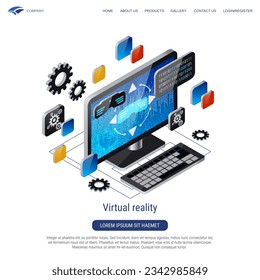 Moderne 3D-Vektorgrafik mit virtueller Realität
