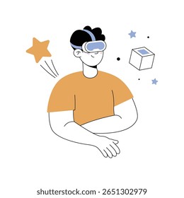 Virtual Reality Modern illustrations. Eps 10 file on transparent background - Powered by Shutterstock - Get 15% off with code: PIKWIZARD15