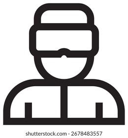 Icono moderno del Vector de la realidad virtual – Plantilla mínima del símbolo de la ilustración para el diseño móvil del UI del App del Web