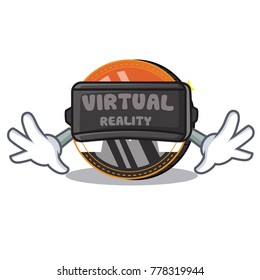 With virtual reality Monero coin character cartoon