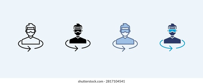 Virtual Reality Multiple Icon Illustration Vector