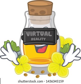 Virtual reality mustard oil wrapped in mascot box