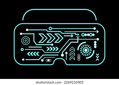 virtual reality neon glow line technology abstract geometric shape background wallpaper design