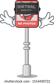 Virtual reality no camera isolated with the cartoon