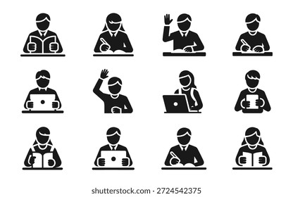 Virtual-Reality-Büromitarbeiter mit Laptops