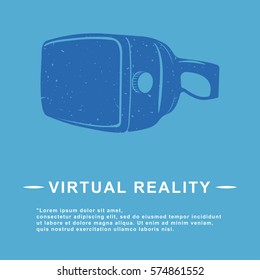 Virtual reality (or VR) glasses outline vector icon