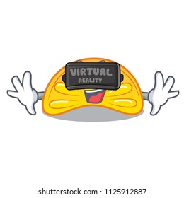 Virtual reality orange jelly candy mascot cartoon