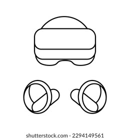 Virtual Reality Outline Icon For Logo And More