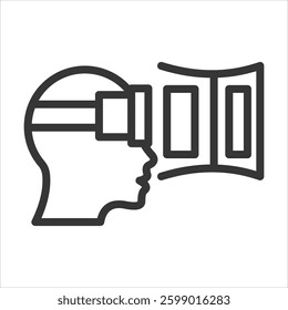 Virtual Reality Outline Icon Vector Illustration