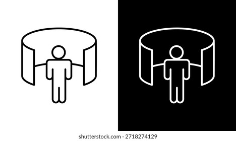 Virtual Reality Umriss weißes Symbol Set Design