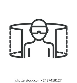 icono aislado de descripción general de realidad virtual