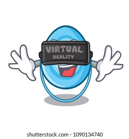 Virtual reality oxygen mask mascot cartoon