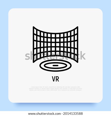 Virtual reality panorama thin line icon. Modern vector illustration.