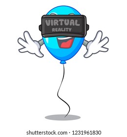 Virtual reality Party balloon blue mascot the isolated