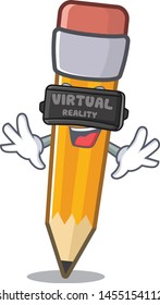Virtual reality pencil in the a cartoon bag