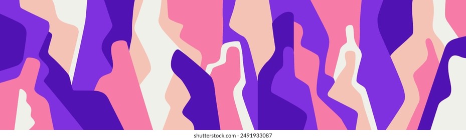 Virtual reality people social network abstract backgrounds , multicolored silhouettes vector illustration 