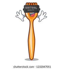 Virtual reality plastic fork on use for mascot