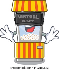 Virtual reality popcorn vending machine is formed cartoon