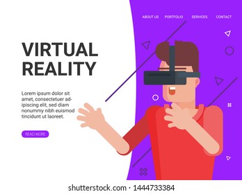 Virtual Reality Poster Flat Illustration