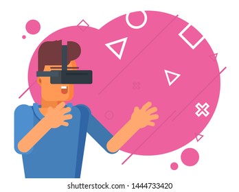 Virtual Reality Poster Flat Illustration