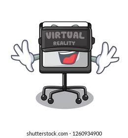 Virtual reality presentation board cartoon on the floor