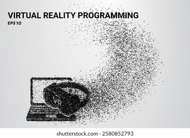 Virtual Reality Programming of particles. Virtual Reality Programming consists of small circles. Vector illustration.