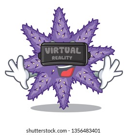 Virtual reality purple starfish in the character shape