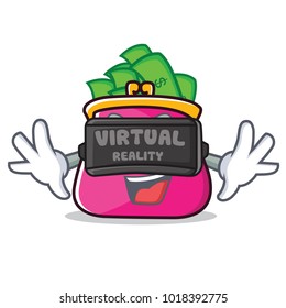 With virtual reality purse character cartoon style