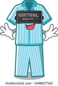 Virtual reality pyjamas placed on a cartoon bed