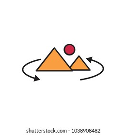 Virtual reality pyramide icon, cartoon style