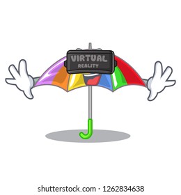 Virtual reality rainbow umbrella in chracter that fun