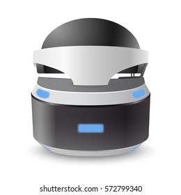 Virtual reality realistic helmet vector illustration