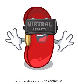 Virtual reality red bean in the cartoon cup