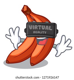 Virtual reality red cartoon bananas ready to eat Virtual reality red cartoon bananas ready to eat